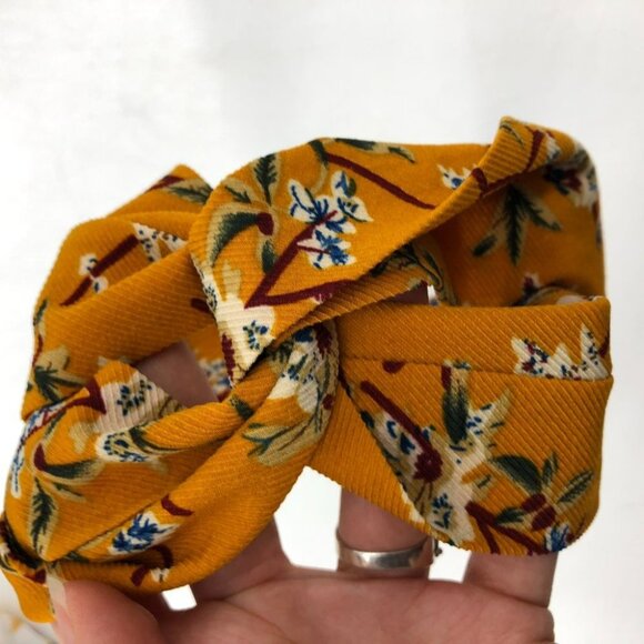 Yellow knot  top twisted elastic headband floral - Picture 5 of 8